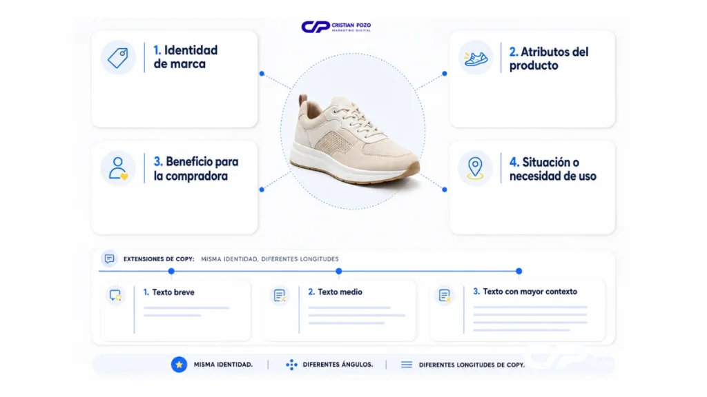 Ejemplos de textos para anuncios de Meta Ads de una tienda de calzado