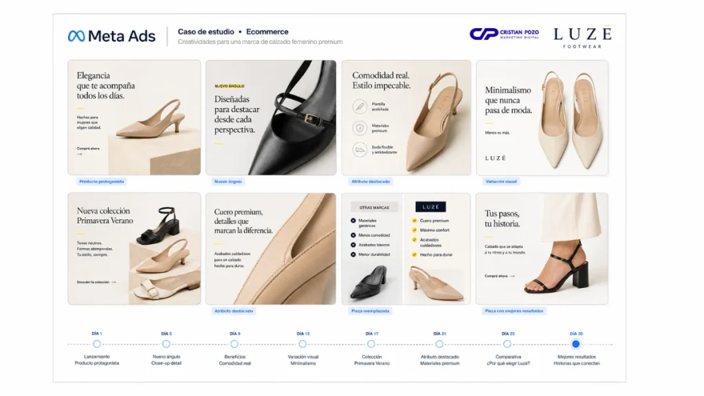Creatividades de Meta Ads utilizadas en una campaña de ecommerce